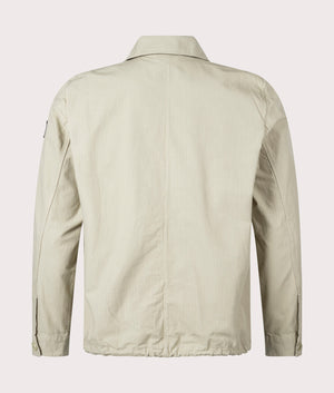 Belstaff gulley overshirt in echo green back shot by EQVVS