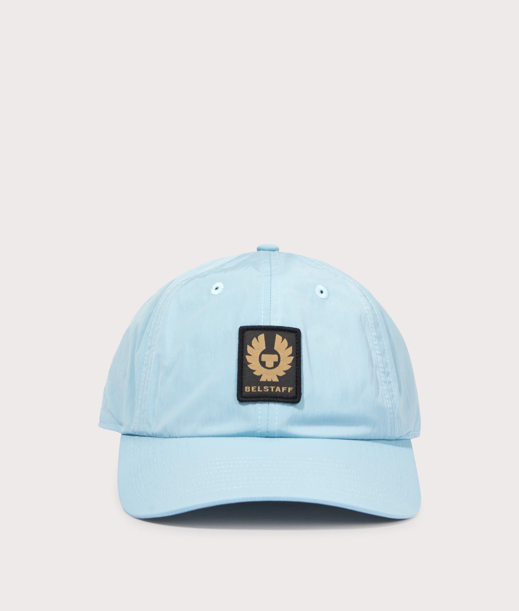 Phoenix Patch Cap in Skyline Blue by Belstaff. EQVVS Front Angle Shot.