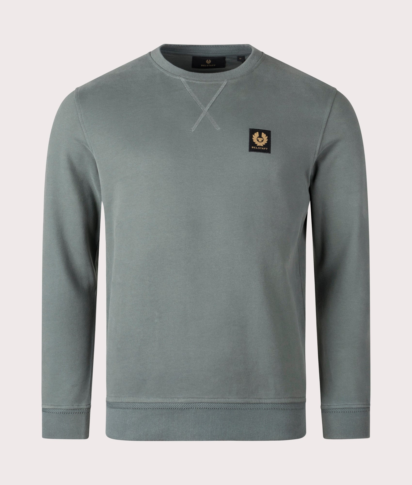 Belstaff Sweatshirt in Mineral Green Front Shot at EQVVS