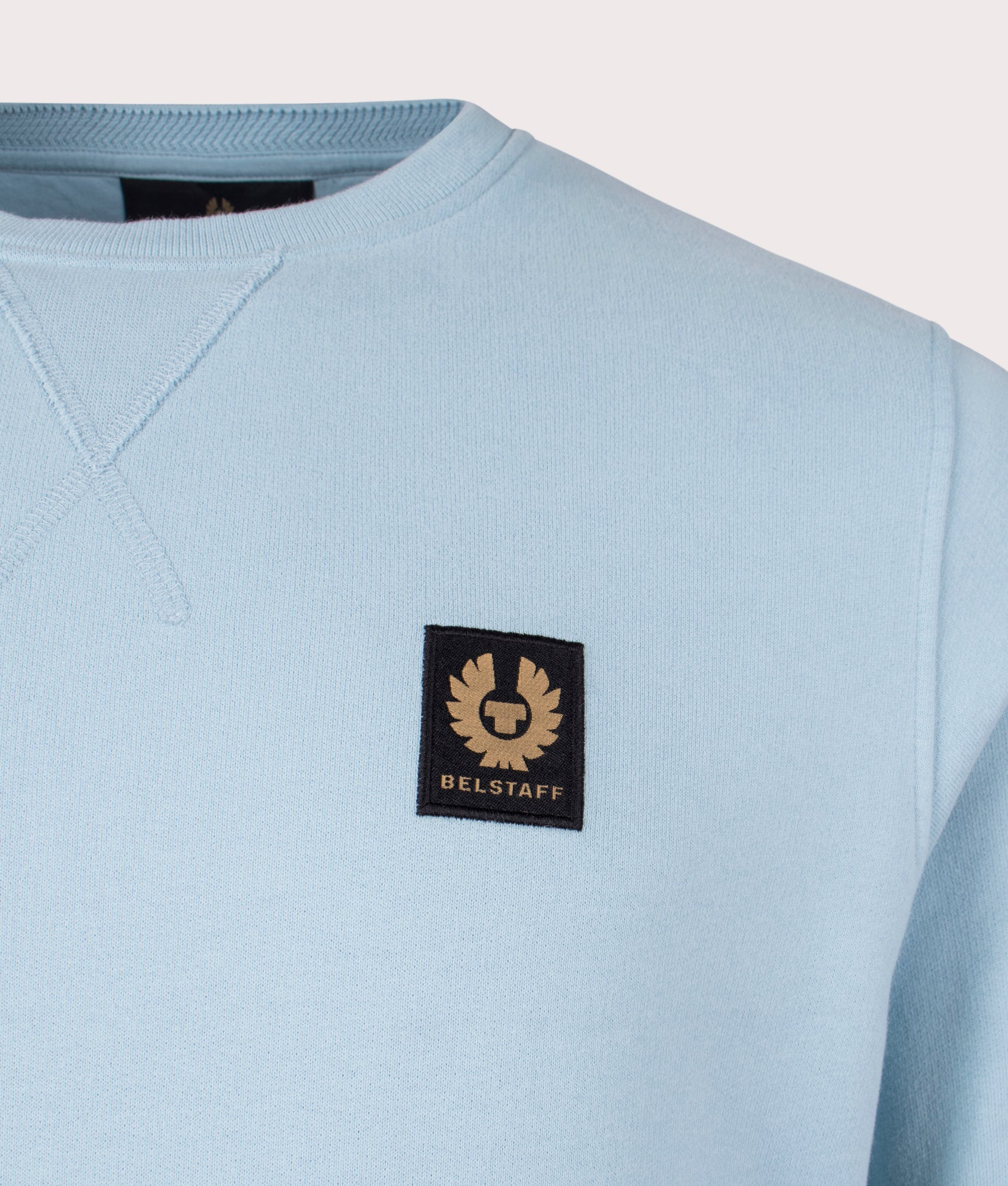 Belstaff Sweatshirt in skyline blue detail shot at EQVVS
