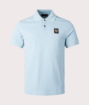 Belstaff Polo Shirt in skline blue Fron shot at EQVVS