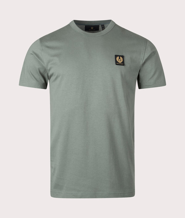 Tシャツ・カットソー BELSTAFF Men T Shirts 105233 SPSGN Green Belstaff Cotton Logo T-Shirt Mineral Green at CareOfCarl.com