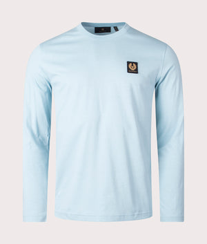 Belstaff Long Sleeved T-Shirt in skyline blue front shot at EQVVS