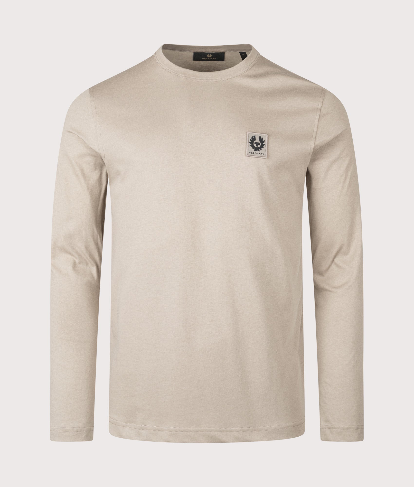Long Sleeved T-Shirt in Dark Sand | 100% Cotton | Belstaff | EQVVS | Front shot 