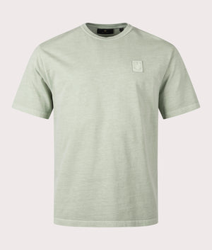 Belstaff Mineral Outliner T-Shirt echo green front shot at EQVVS