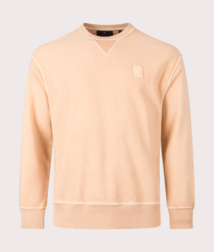 Belstaff Mineral Outliner Sweatshirt in peach front shot at EQVVS