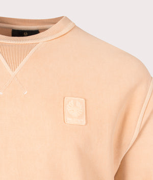 Belstaff Mineral Outliner Sweatshirt in peach Detail shot at EQVVS