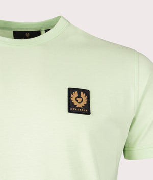 Belstaff T-Shirt in new leaf green detail shot at EQVVS