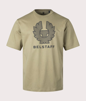 Belstaff Hex Phoenix T-Shirt In Aloe front shot at EQVVS