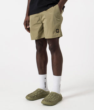 Clipper Swim Shorts in Aloe by Belstaff. EQVVS Side Angle Shot.