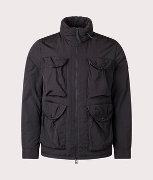 Belstaff Quad Jacket in black zipped front shot at EQVVS
