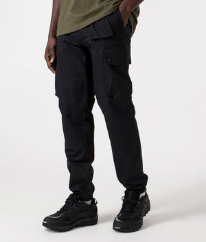 Trialmaster Cargo Trousers in black by Belstaff. EQVVS side angle shot