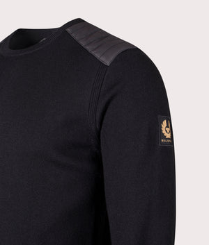 Kerrigan Crewneck Jumper in Black.  | Bestaff | Shot at EQVVS | Front angle detail shot 