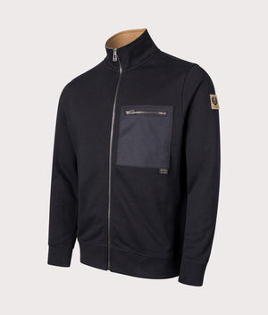 Belstaff Centenary Full Zip Sweatshirt in Black | EQVVS Menswear