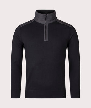 Kilmington Quarter Zip Jumper in Black.  | Bestaff | Shot at EQVVS | Front shot 