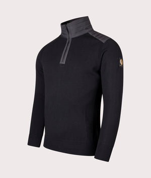Kilmington Quarter Zip Jumper in Black.  | Bestaff | Shot at EQVVS | Front angle shot 