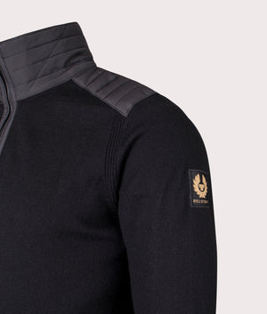 Kilmington Quarter Zip Jumper in Black.  | Bestaff | Shot at EQVVS | Angle detail shot 