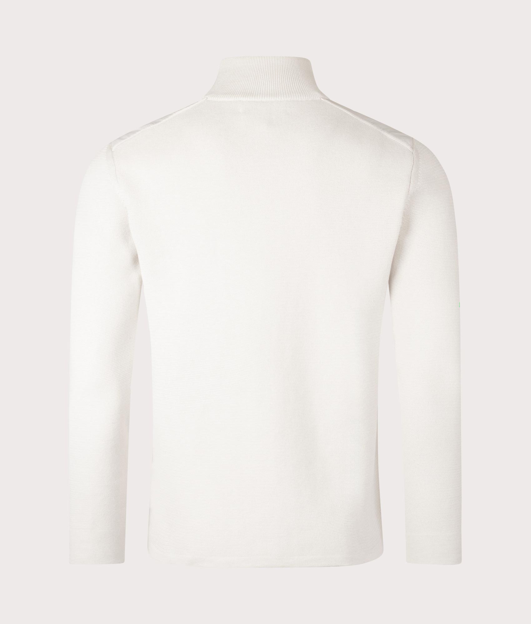 Belstaff Vertex Zip Cardigan in Stone Beige, 100% Cotton Body. At EQVVS Menswear. Back shot