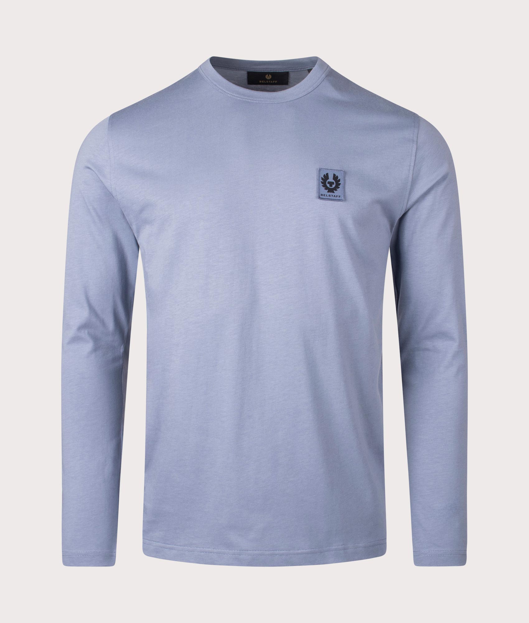 Belstaff Long Sleeved T-Shirt in Blue Flint. EQVVS Front Shot