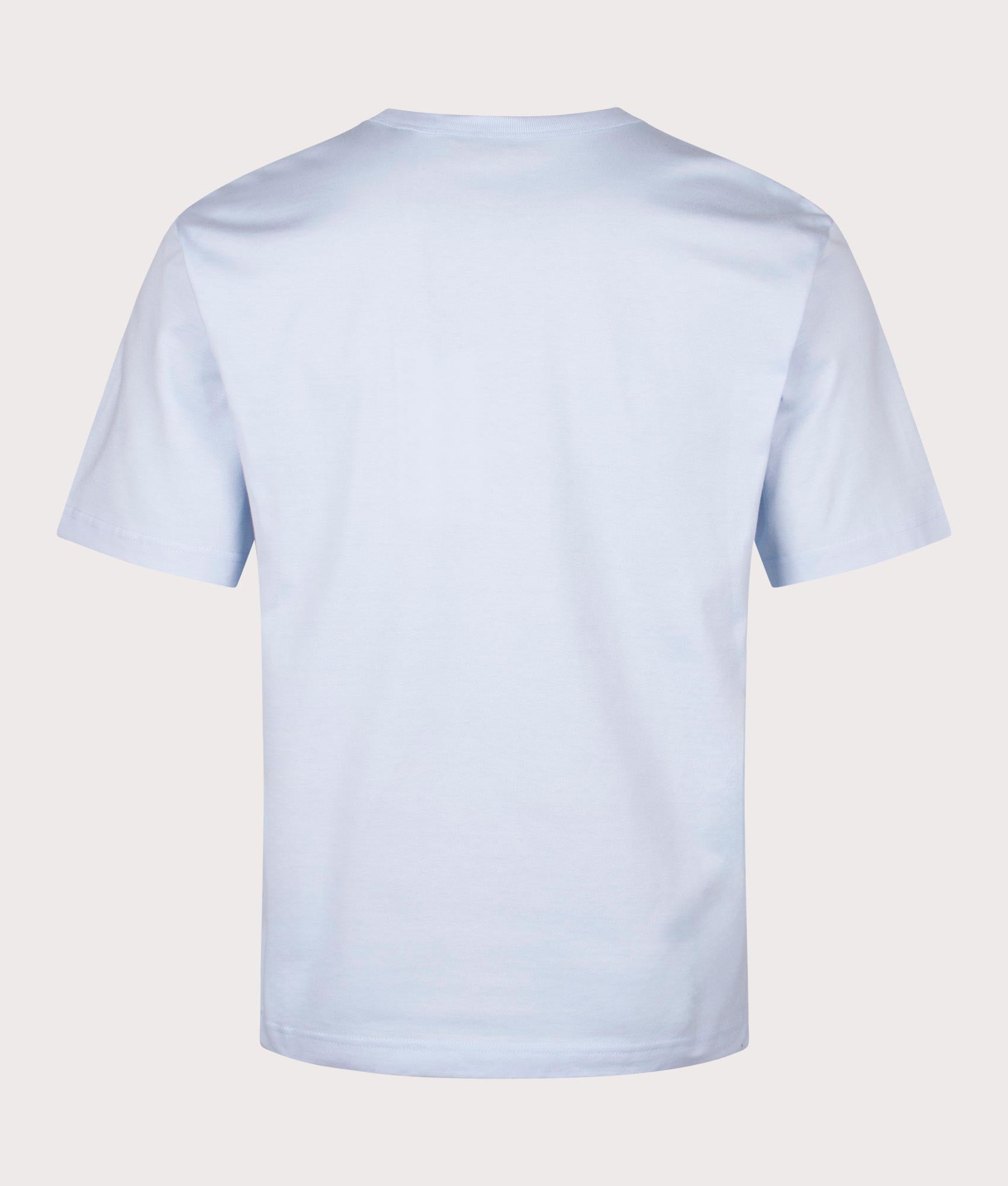 Belstaff Staple Logo T-Shirt in Sky Blue, 100% Cotton at EQVVS. Back shot. 