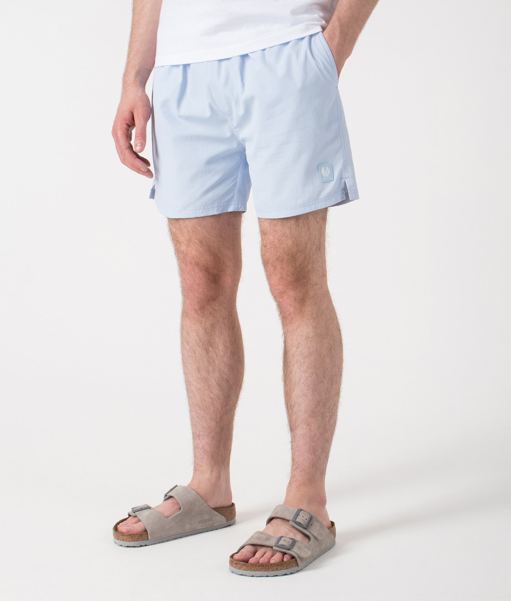 Clipper Swim Shorts. Shot by EQVVS. Angled front shot.