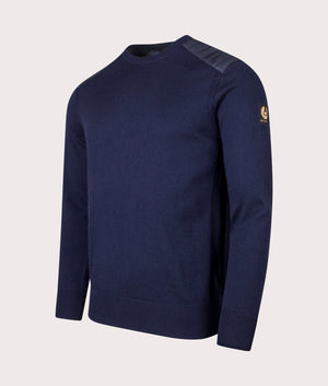 Kerrigan Crewneck Jumper in Dark Ink.  | Bestaff | Shot at EQVVS | Front angle shot