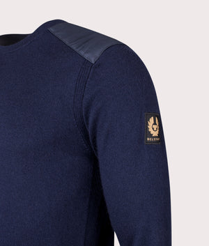 Kerrigan Crewneck Jumper in Dark Ink.  | Bestaff | Shot at EQVVS | Angle detail shot 