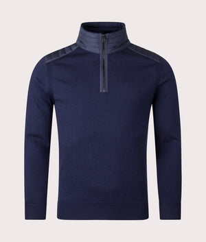 Kilmington Quarter Zip Jumper in Dark Ink.  | Bestaff | Shot at EQVVS | Front shot 