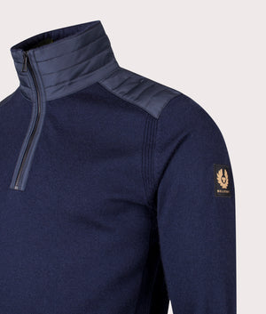 Kilmington Quarter Zip Jumper in Dark Ink.  | Bestaff | Shot at EQVVS | Angle detail shot