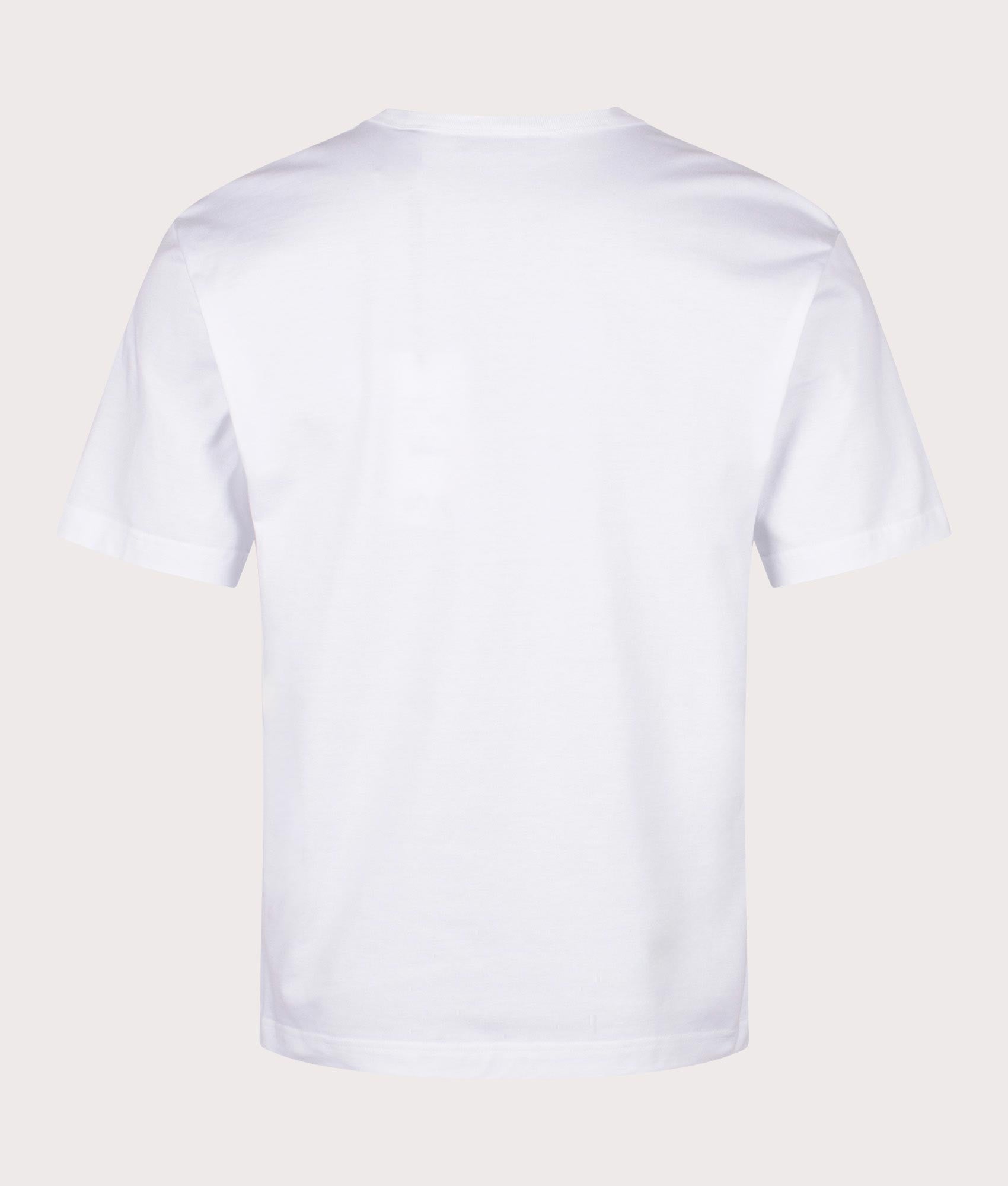 Belstaff Staple Logo T-Shirt in White, 100% Cotton at EQVVS. Back shot. 