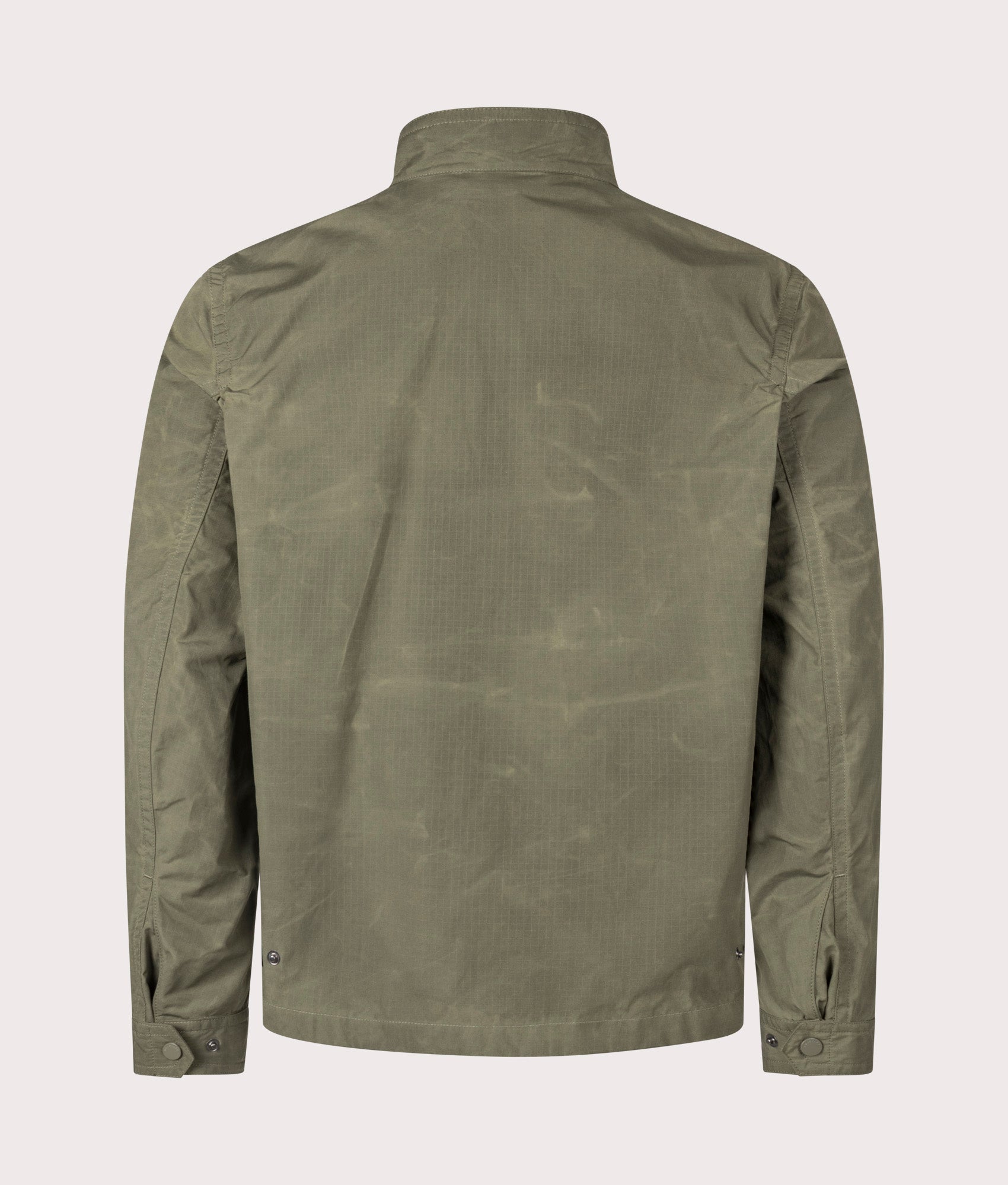 Belstaff Service Racemaster Jacket in Surplus Green at EQVVS. Back shot. 