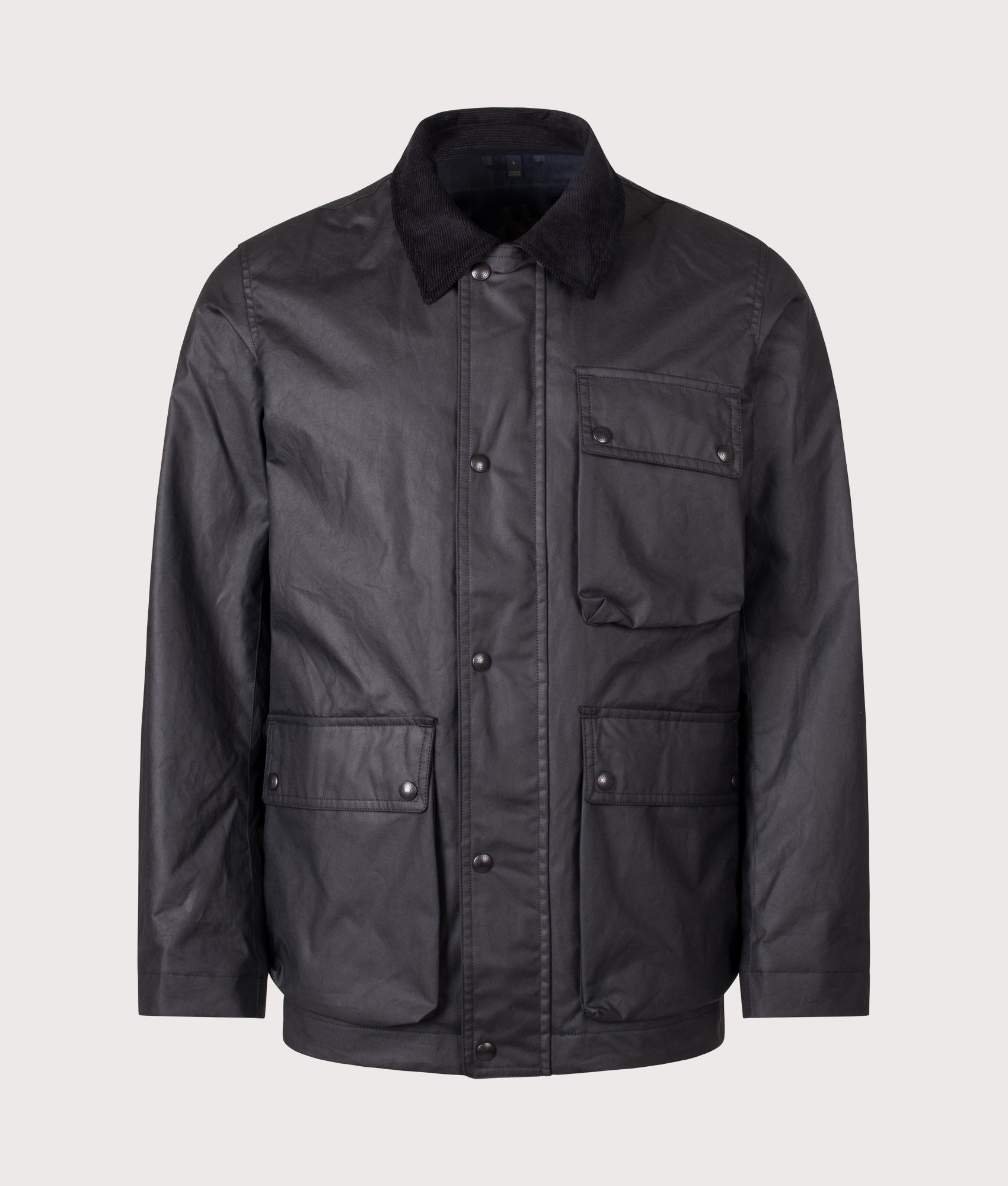 Belstaff Regular fit Incline Jacket in Black at EQVVS Menswear. Front shot.