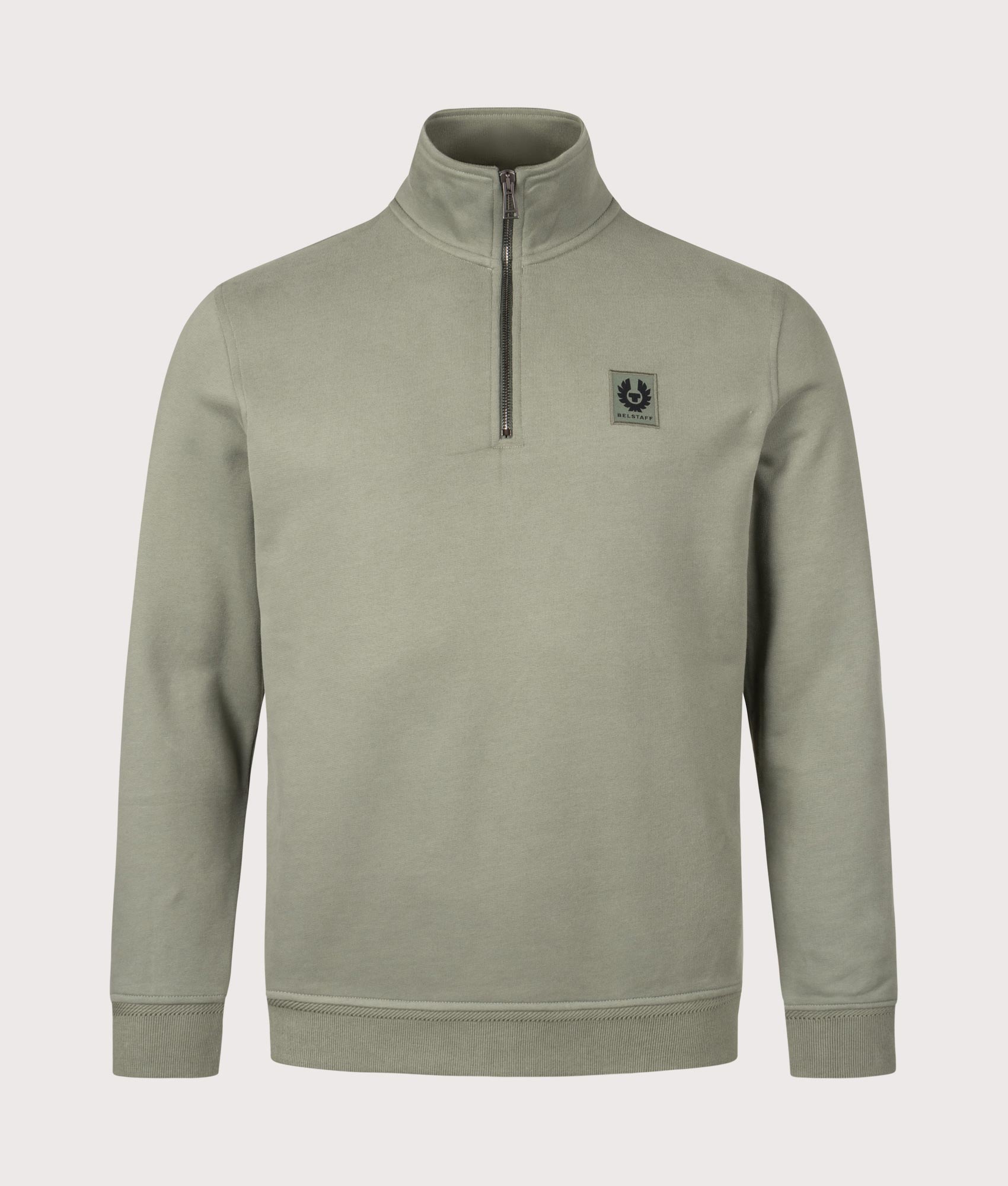 Belstaff Quarter Zip Sweatshirt. Shot by EQVVS. Front shot.