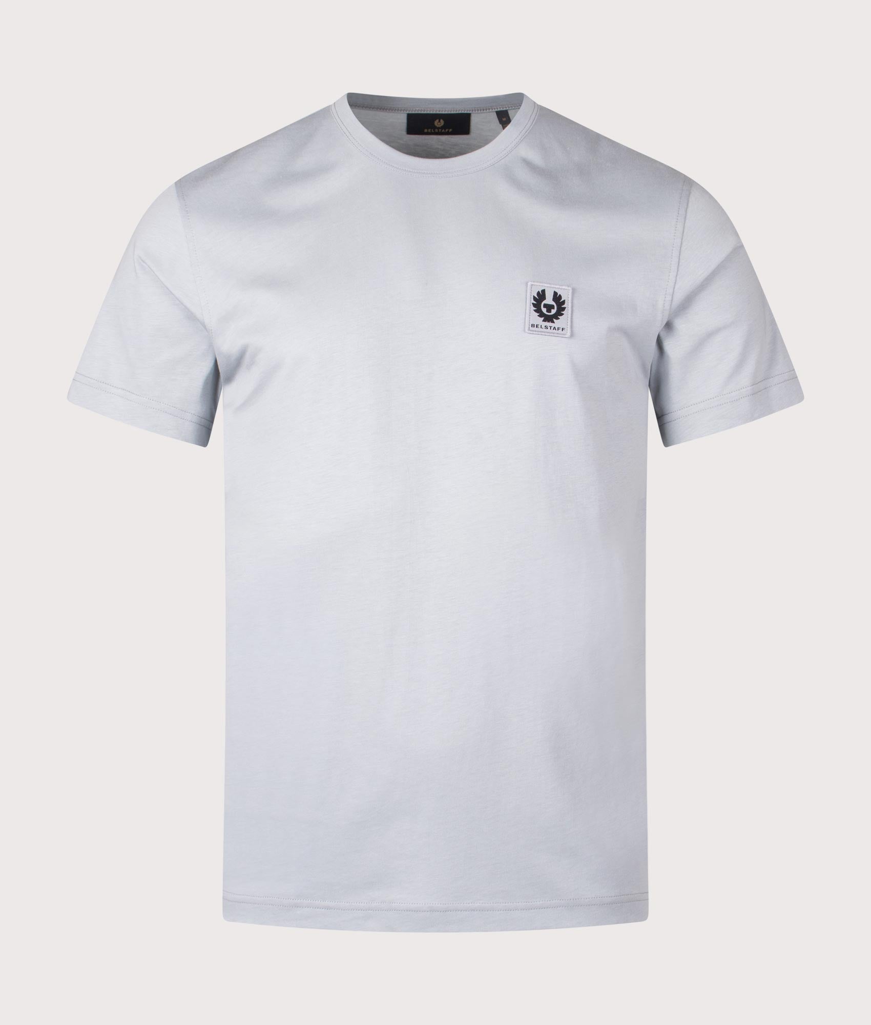 Belstaff T-Shirt in Quarry Blue at EQVVS Menswear. Front shot.