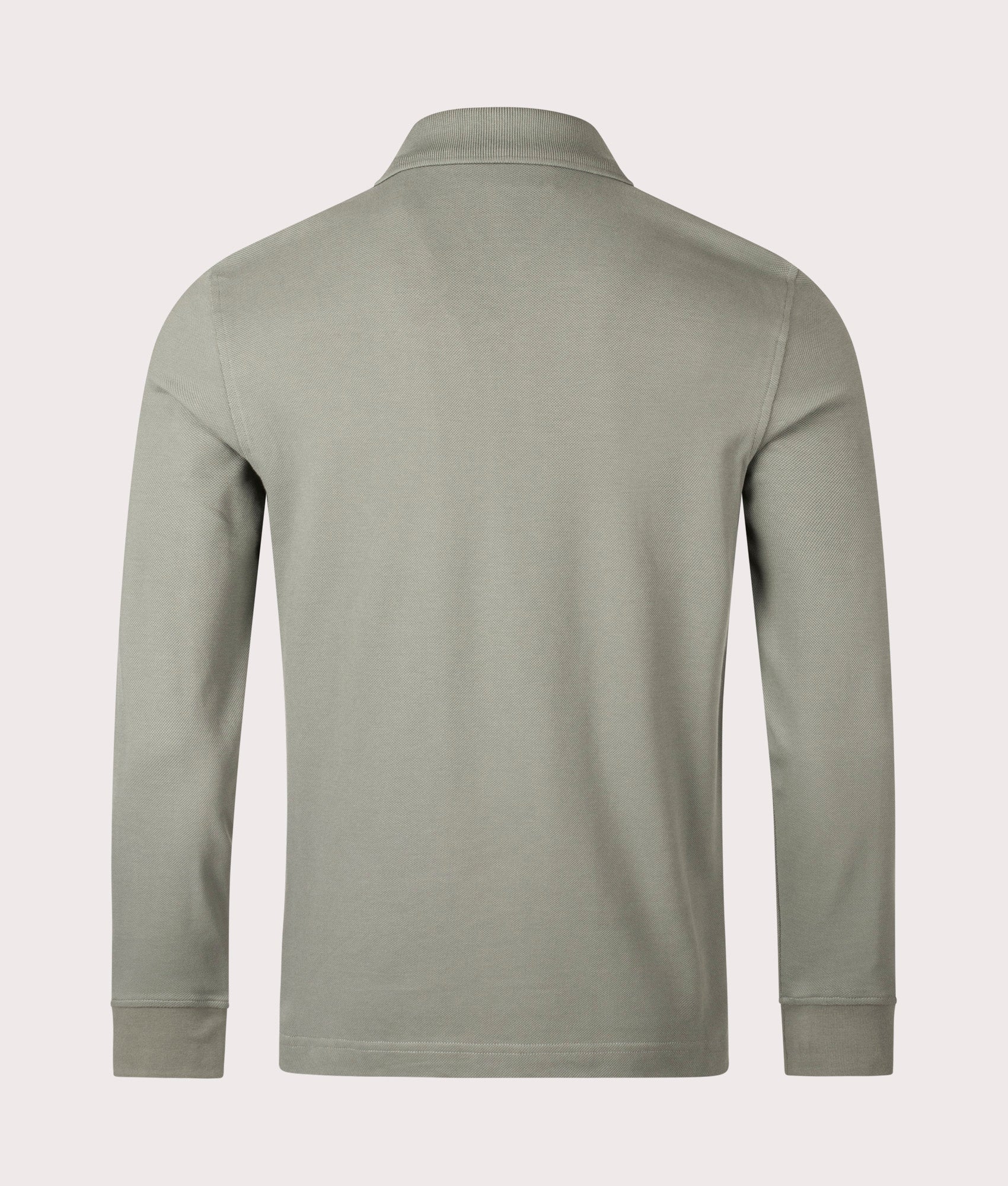 Belstaff Long Sleeved Polo Shirt in Sage Green. 100% Cotton | Belstaff | Shot at EQVVS | Back shot 