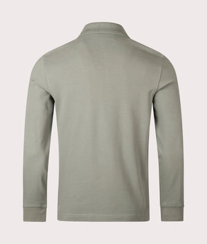 Belstaff Long Sleeved Polo Shirt in Sage Green. 100% Cotton | Belstaff | Shot at EQVVS | Back shot 