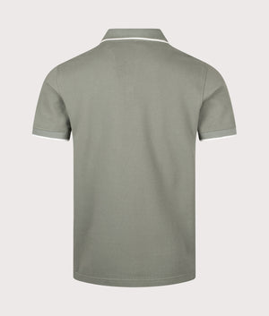 Tipped Polo Shirt in Sage Green | 100% Cotton | Belstaff | EQVVS | Back shot 