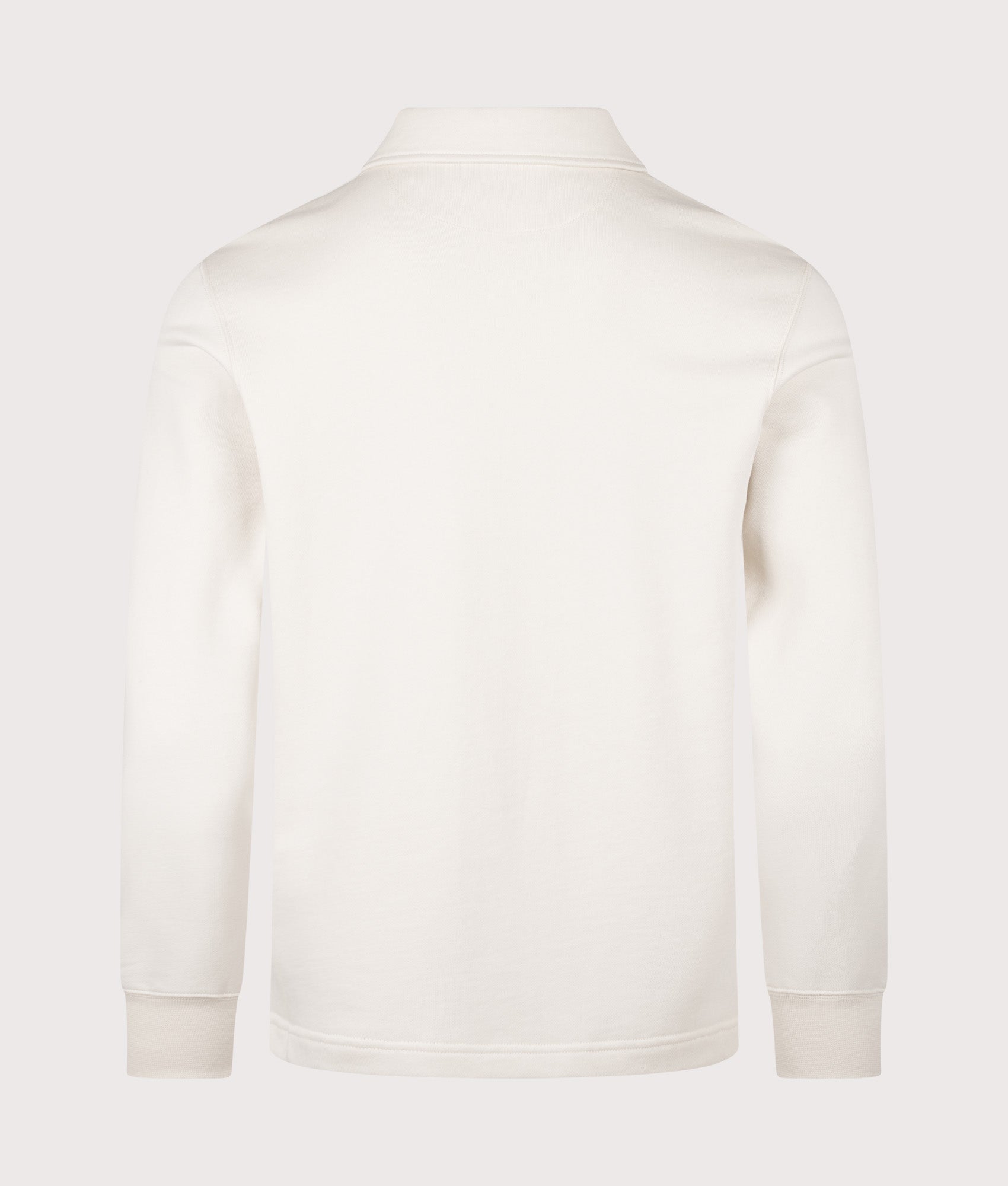 Curator Collared Quarter Zip Sweatshirt in Silver Birch | Belstaff | EQVVS | Back shot 
