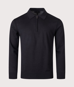 Kyle Polo Shirt in lack. 100% Wool | Fred Perry | Shot at EQVVS | Front shot