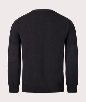 Commander Crewneck Jumper in Black. 100% Cotton  | Belstaff | Shot at EQVVS | Back shot 