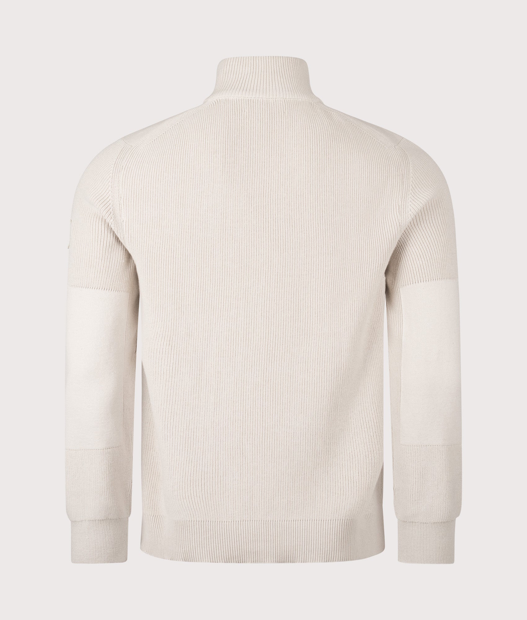 Commander Quarter Zip Jumper in Silver Birch | 100% Organic Cotton | Belstaff | EQVVS | Back shot 
