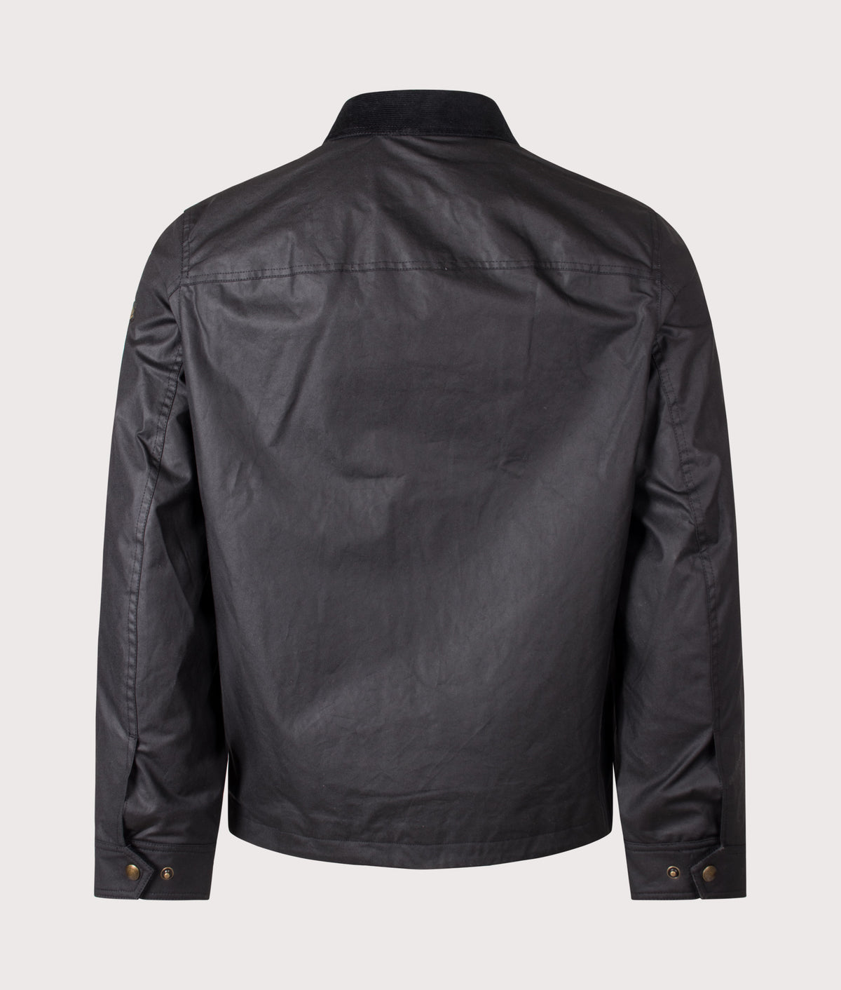Belstaff Regular Fit Ground Jacket in Black at EQVVS Menswear. Back shot.