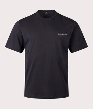 Border T-Shirt in Black. 100% Cotton  | Belstaff | Shot at EQVVS | Front shot 