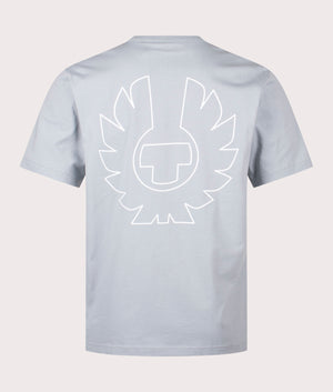 Border T-Shirt in Quarry Blue. 100% Cotton | Belstaff | Shot at EQVVS | Back print 