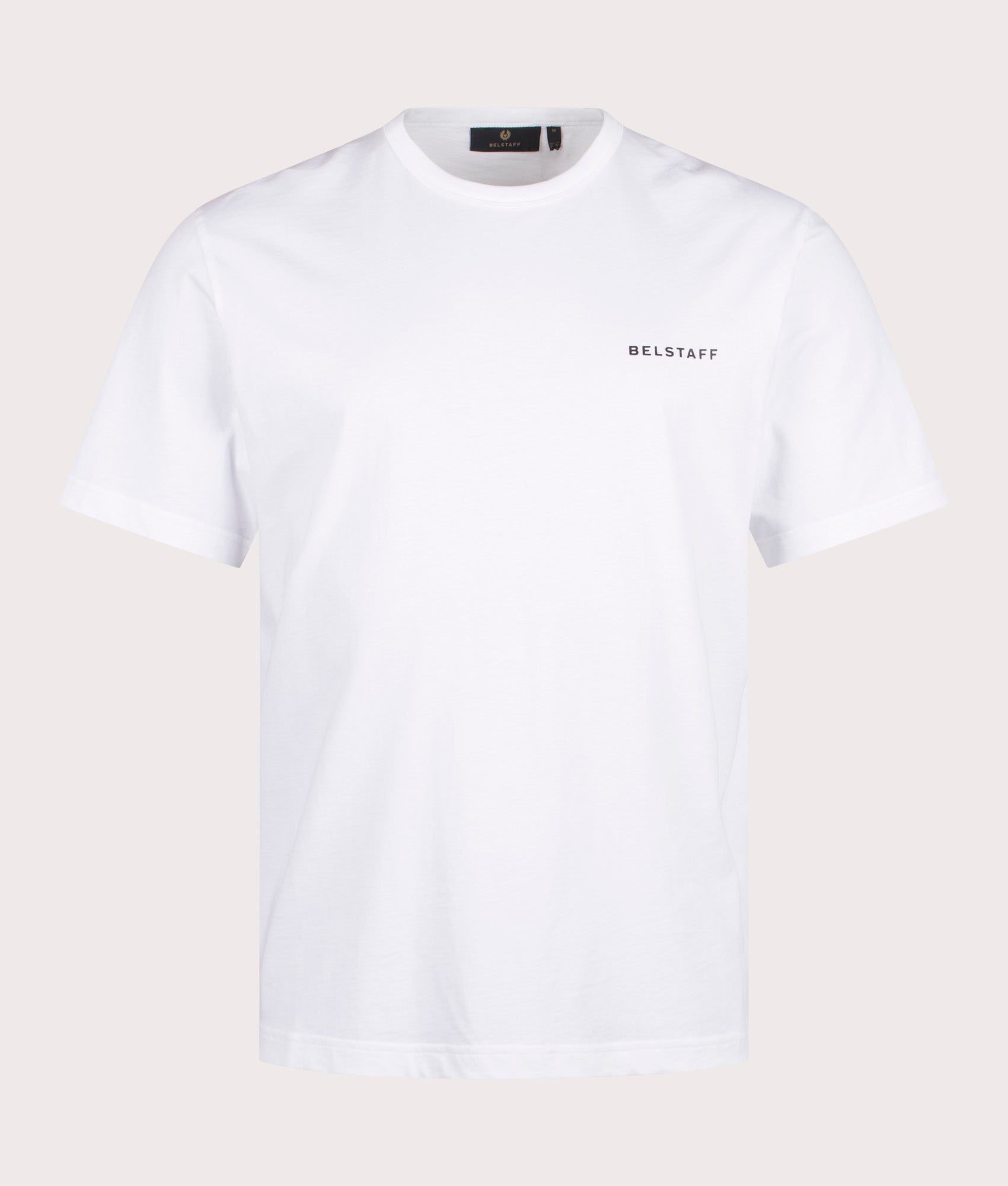 Border T-Shirt in White. 100% Cotton | Belstaff | Shot at EQVVS | Front shot 