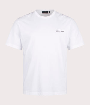 Border T-Shirt in White. 100% Cotton | Belstaff | Shot at EQVVS | Front shot 