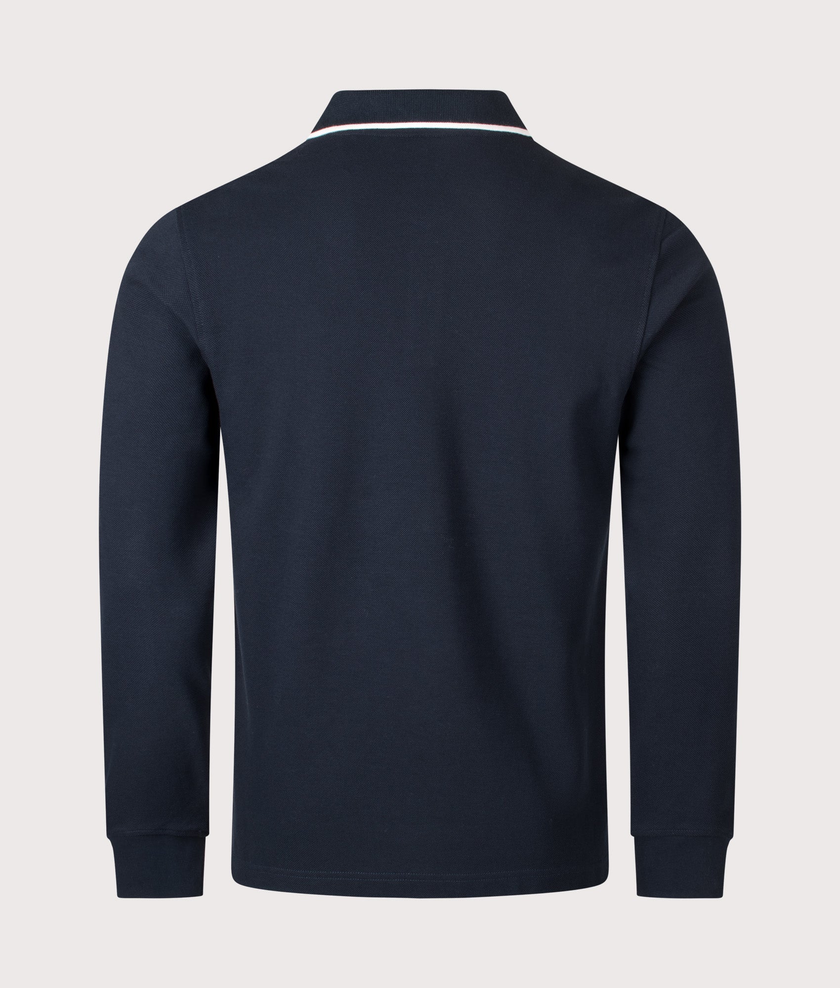 Tipped Long Sleeve Polo Shirt in Dark Ink | 100% Cotton | Belstaff | EQVVS | Back shot 