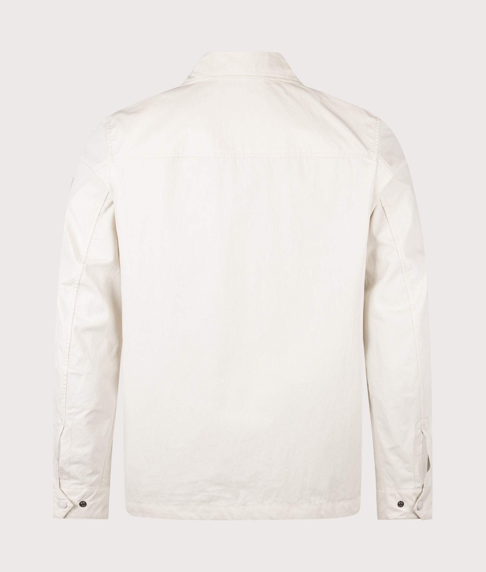 Cargo Overshirt in Silver Birch by Belstaff. Shot by EQVVS. Back shot.