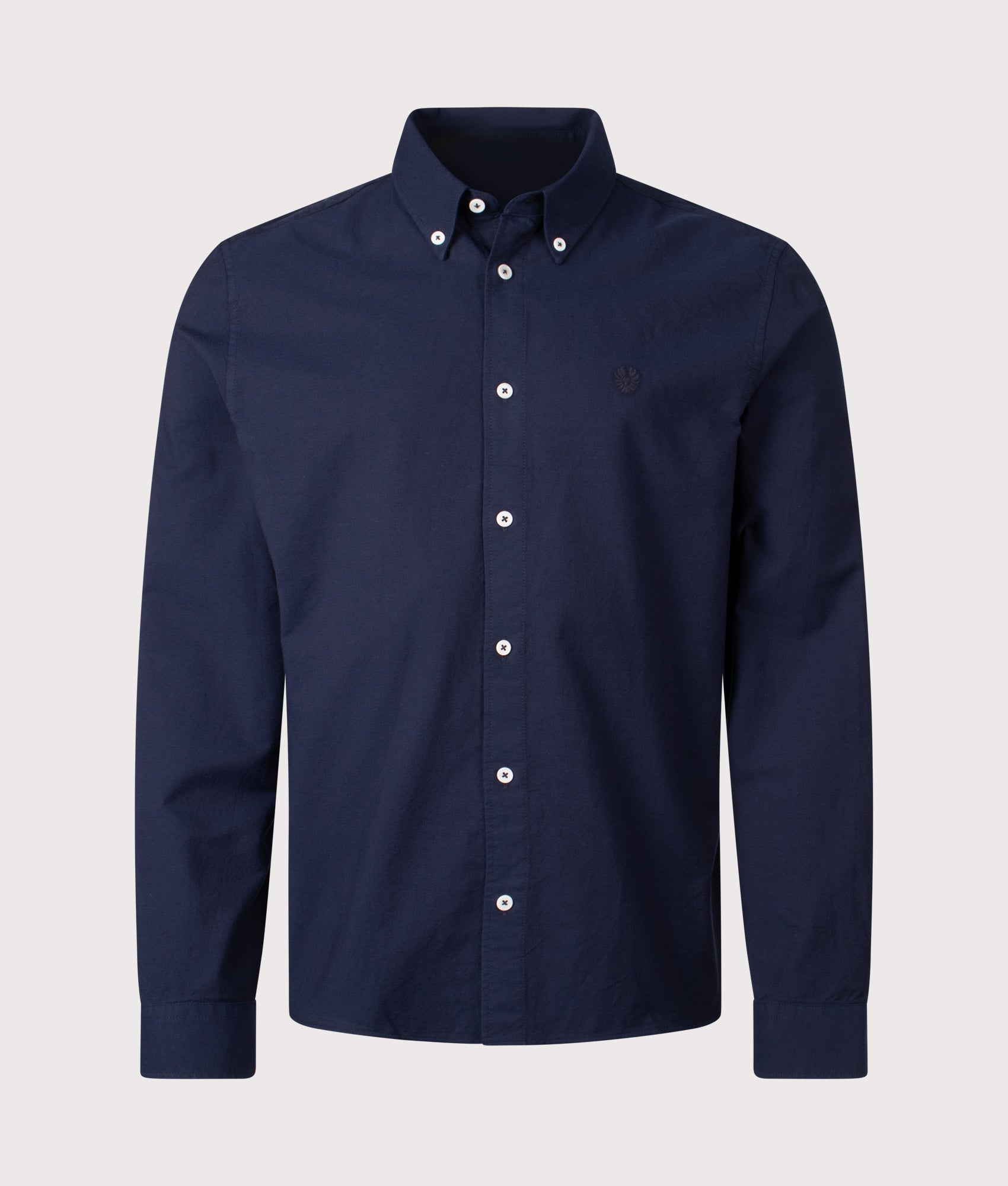 Belstaff Slim Fit Street Shirt in Dark Ink at EQVVS Menswear. Front shot. 