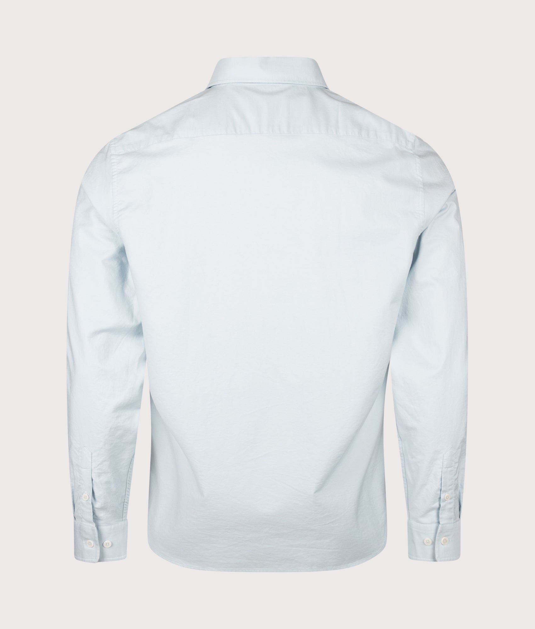 Belstaff Slim Fit Street Shirt in Sky Blue at EQVVS Menswear. Back shot.
